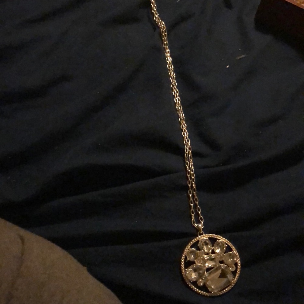 Silver long necklace